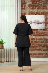 Black Short-Sleeve Formal Jacket