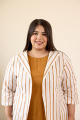 Brown Striped Jacket Dress