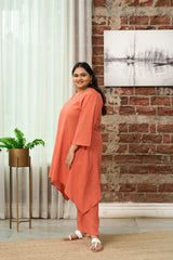 Rust Orange Dobby Cotton Co-ord Set