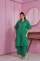 Emerald Green Hi-Lo Cotton Co-ord Set