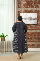 Black & White Shibori Printed Maxi Dress