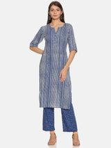 Blue Printed Kurta Set | NR