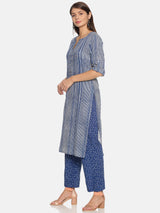 Blue Tribal Printed Kurta Set | NR