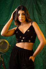 Brown Velvet Gold Bralet