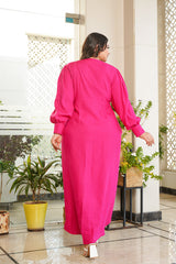 Hot Pink Wrap gown-Regular Size