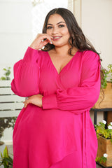 Hot Pink Wrap gown-Regular Size