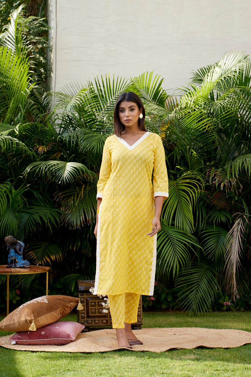 Yellow Co-ord Kurta Set