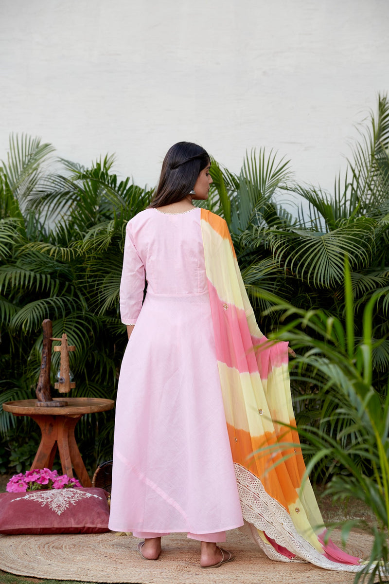 Flared Anarkali With Leheriya Dupatta | NR