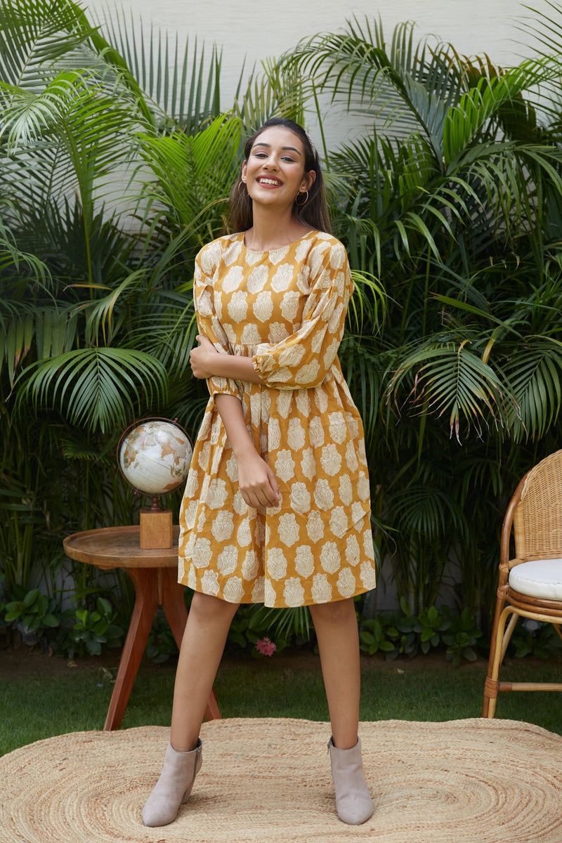 Mustard Tiered Dress