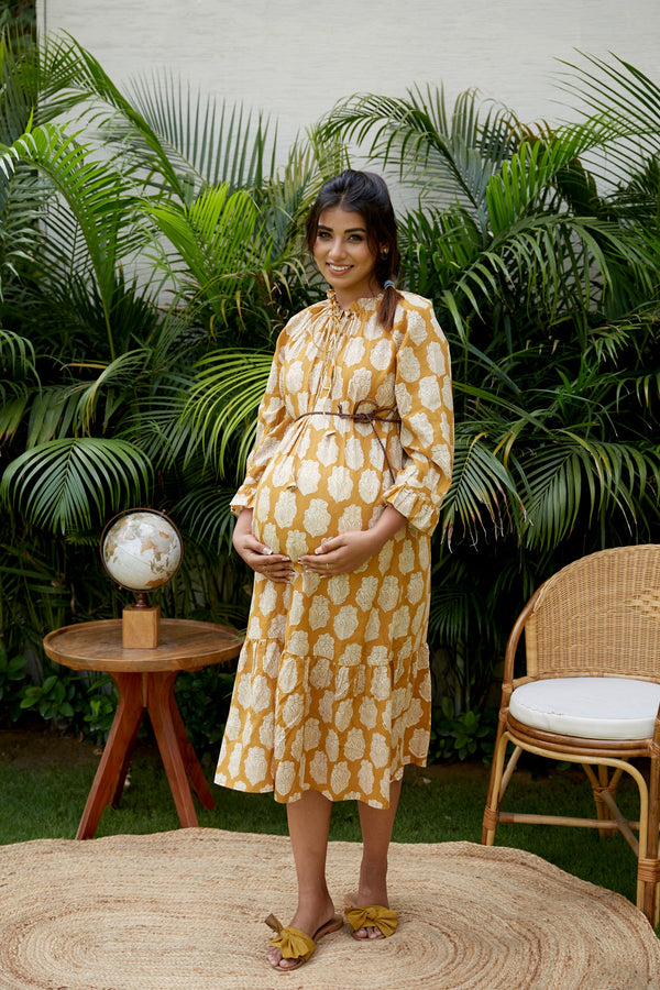 Mustard Maternity Dress