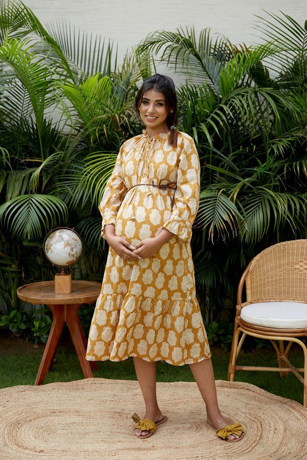 Mustard Maternity Dress