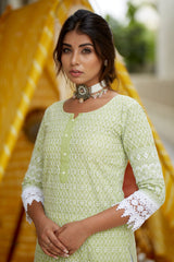 Olive Lucknawi Kurta Set